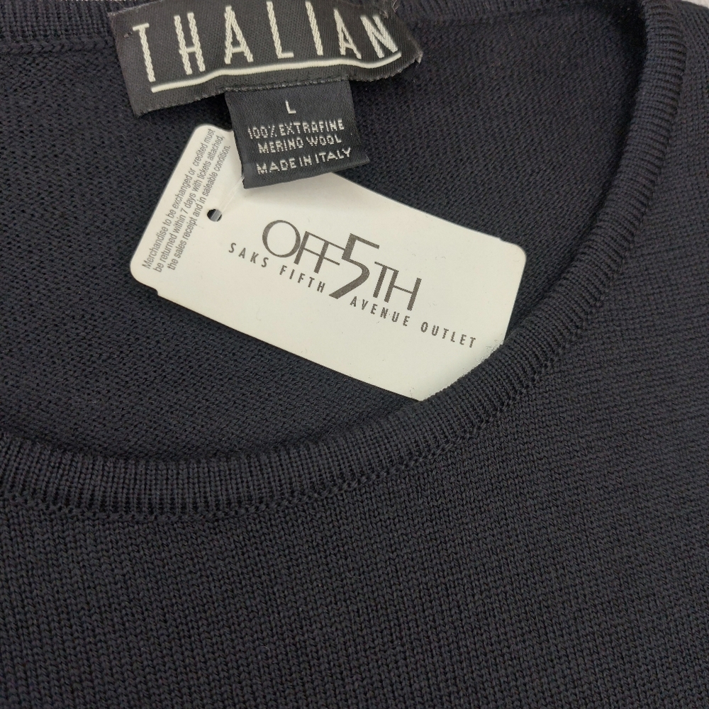 Deadstock Saks Off Fifth Thalian Merino Wool Knit Quiet Luxury Minimalist Basic - Picture 7 of 10